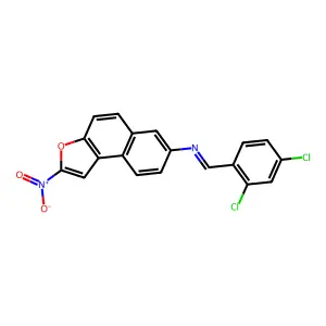 1-(2,4-dichlorophenyl)-N-(2-nitrobenzo[e][1]benzofuran-7-yl)methanimine structure