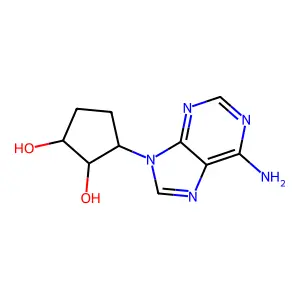 (1R,2S,3R)-3-(6-aminopurin-9-yl)cyclopentane-1,2-diol structure