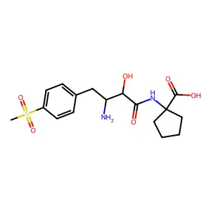 1-[[(2S,3R)-3-amino-2-hydroxy-4-(4-methylsulfonylphenyl)butanoyl]amino]cyclopentane-1-carboxylic acid structure