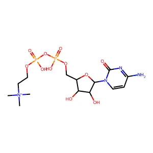 Cytidine 5'-(trihydrogen diphosphate), P'-(2-(trimethylammonio)ethyl) ester structure