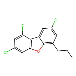 1,3,8-trichloro-6-propyldibenzofuran structure