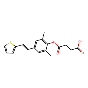 1-[2,6-Dimethyl-4-[2-(2-thienyl)ethenyl]phenyl] butanedioate structure