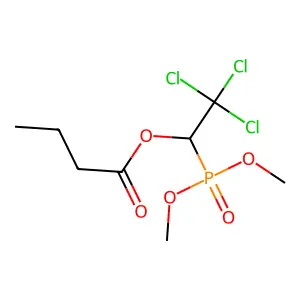 (2,2,2-trichloro-1-dimethoxyphosphorylethyl) butanoate structure