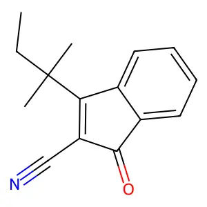 1-(2-methylbutan-2-yl)-3-oxoindene-2-carbonitrile structure
