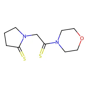 1-(2-morpholin-4-yl-2-sulfanylideneethyl)pyrrolidine-2-thione structure