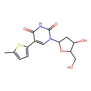 1-[(2R,4S,5R)-4-hydroxy-5-(hydroxymethyl)oxolan-2-yl]-5-(5-methylthiophen-2-yl)pyrimidine-2,4-dione structure