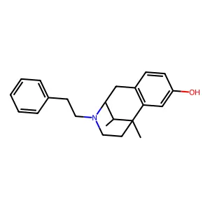 1,13-dimethyl-10-(2-phenylethyl)-10-azatricyclo[7.3.1.02,7]trideca-2(7),3,5-trien-4-ol structure