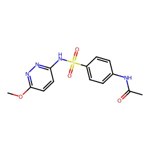 N-[4-[(6-methoxypyridazin-3-yl)sulfamoyl]phenyl]acetamide structure