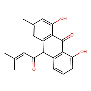10-Senecioylchrysarobin structure