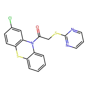 1-(2-chlorophenothiazin-10-yl)-2-pyrimidin-2-ylsulfanylethanone structure