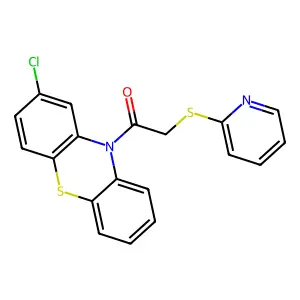 1-(2-chloro-10H-phenothiazin-10-yl)-2-(pyridin-2-ylsulfanyl)ethanone structure