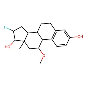(8S,9S,11S,13S,14S,16R,17R)-16-fluoro-11-methoxy-13-methyl-6,7,8,9,11,12,14,15,16,17-decahydrocyclopenta[a]phenanthrene-3,17-diol structure