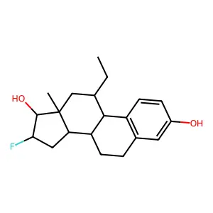 (8S,9S,11S,13S,14S,16R,17R)-11-ethyl-16-fluoro-13-methyl-6,7,8,9,11,12,14,15,16,17-decahydrocyclopenta[a]phenanthrene-3,17-diol structure