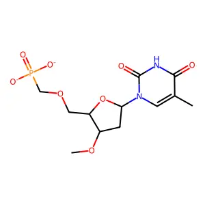 1-[(2R,4S,5R)-4-methoxy-5-(phosphonatomethoxymethyl)oxolan-2-yl]-5-methylpyrimidine-2,4-dione structure