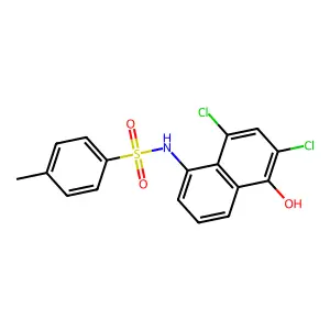 N-(6,8-dichloro-5-hydroxynaphthalen-1-yl)-4-methylbenzenesulfonamide structure