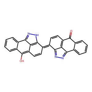 12-(8-hydroxy-14,15-diazatetracyclo[7.6.1.02,7.013,16]hexadeca-1(15),2,4,6,8,10,13(16)-heptaen-12-ylidene)-14,15-diazatetracyclo[7.6.1.02,7.013,16]hexadeca-1(15),2,4,6,9(16),10,13-heptaen-8-one structure
