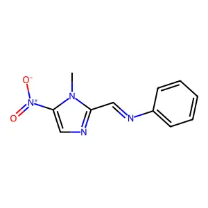 1-(1-methyl-5-nitroimidazol-2-yl)-N-phenylmethanimine structure