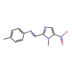 1-(1-methyl-5-nitroimidazol-2-yl)-N-(4-methylphenyl)methanimine structure