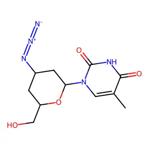 1-[(2S,4S,6S)-4-azido-6-(hydroxymethyl)oxan-2-yl]-5-methylpyrimidine-2,4-dione structure