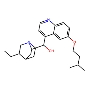 (R)-[(2S,4S,5R)-5-ethyl-1-azabicyclo[2.2.2]octan-2-yl]-[6-(3-methylbutoxy)quinolin-4-yl]methanol structure