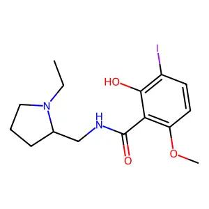 N-[(1-ethylpyrrolidin-2-yl)methyl]-2-hydroxy-3-iodo-6-methoxybenzamide structure