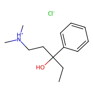 (3-hydroxy-3-phenylpentyl)-dimethylazanium chloride structure