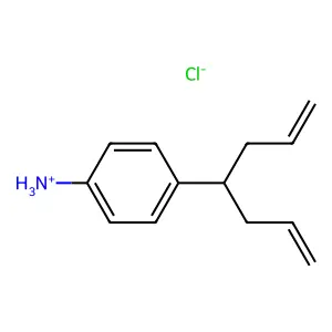 (4-hepta-1,6-dien-4-ylphenyl)azanium chloride structure