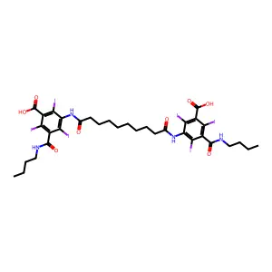 Isophthalamic acid, 5,5'-(octamethylenebis(carbonylimino))bis(N-butyl-2,4,6-triiodo- structure