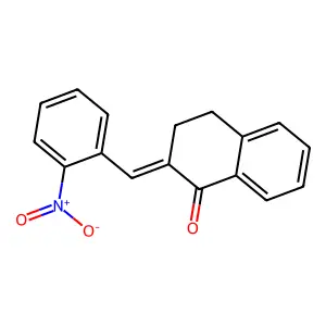 1(2H)-Naphthalenone, 3,4-dihydro-2-((2-nitrophenyl)methylene)-, (E)- structure