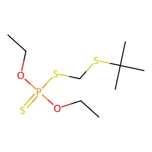 tert-butylsulfanylmethylsulfanyl-diethoxy-sulfanylidene-lambda5-phosphane structure