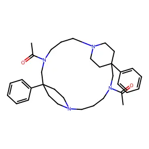 1-(14-acetyl-7,16-diphenyl-1,5,10,14-tetrazatricyclo[14.2.2.27,10]docosan-5-yl)ethanone structure