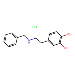 1,2-Benzenediol, 4-(2-((phenylmethyl)amino)ethyl)-, hydrochloride structure