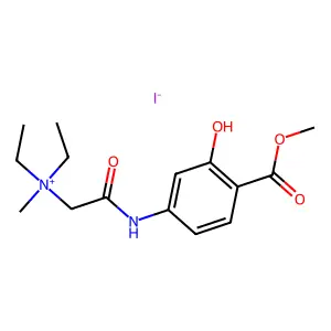 Methyl 4-(2-(diethylamino)acetylamino)salicylate, methiodide structure