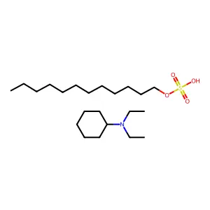 Cyclohexyldiethylammonium lauryl sulfate structure