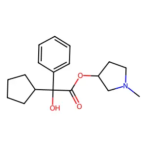 (1-methylpyrrolidin-3-yl) 2-cyclopentyl-2-hydroxy-2-phenylacetate structure