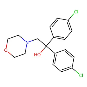 1,1-bis(4-chlorophenyl)-2-morpholin-4-ylethanol structure