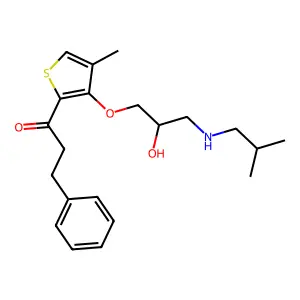 1-[3-[2-hydroxy-3-(2-methylpropylamino)propoxy]-4-methylthiophen-2-yl]-3-phenylpropan-1-one structure