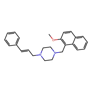 1-[(2-methoxynaphthalen-1-yl)methyl]-4-[(2E)-3-phenylprop-2-en-1-yl]piperazine structure
