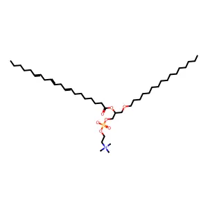 (3-hexadecoxy-2-icosa-8,11,14-trienoyloxypropyl) 2-(trimethylazaniumyl)ethyl phosphate structure