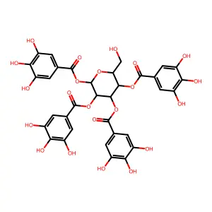 1,2,3,4-Tetragalloyl-alpha-D-glucose structure