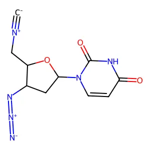 1-[(2R,4S,5R)-4-azido-5-(isocyanomethyl)oxolan-2-yl]pyrimidine-2,4-dione structure