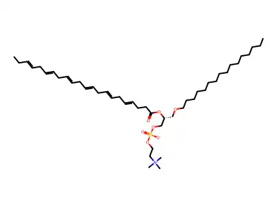 1-O-HEXADECYL-2-O-DOCOSAHEXAENOYL-sn-GLYCERO-3-PHOSPHORYLCHOLINE structure