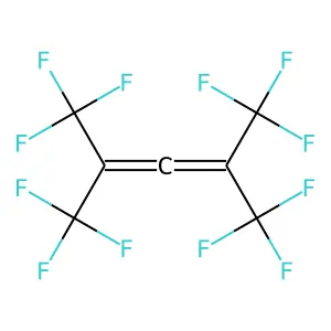 1,1,1,5,5,5-hexafluoro-2,4-bis(trifluoromethyl)penta-2,3-diene structure
