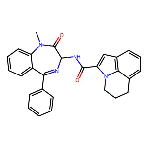 n-(1-methyl-2-oxo-5-phenyl-2,3-dihydro-1h-1,4-benzodiazepin-3-yl)-5,6-dihydro-4h-pyrrolo[3,2,1-ij]quinoline-2-carboxamide structure