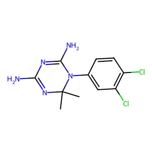 1-(3,4-dichlorophenyl)-6,6-dimethyl-1,3,5-triazine-2,4-diamine structure