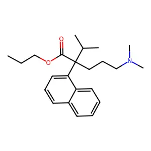 propyl 5-(dimethylamino)-2-naphthalen-1-yl-2-propan-2-ylpentanoate structure