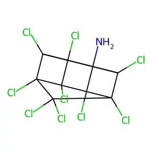 1,2,3,5,6,7,8,9,9-nonachloropentacyclo[4.3.0.02,5.03,8.04,7]nonan-4-amine structure