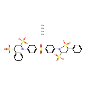 tetrasodium1-phenyl-3-[4-[4-[(3-phenyl-1,3-disulfonatopropyl)amino]phenyl]sulfonylanilino]propane-1,3-disulfonate structure