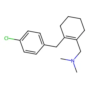 1-[2-[(4-chlorophenyl)methyl]cyclohexen-1-yl]-N,N-dimethylmethanamine structure
