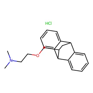 11-((2-Dimethylaminoethoxy)methyl)-9,10-dihydro-9,10-ethanoanthracene hydrochloride structure
